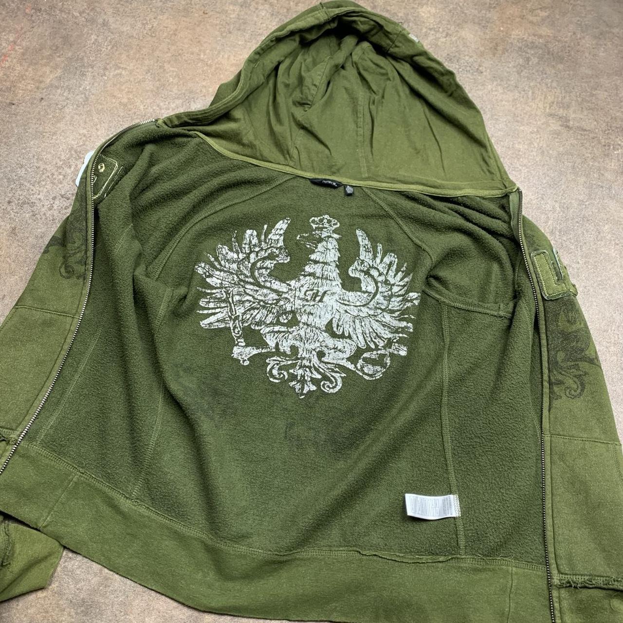 Hurley 00s graphic khaki zip hoodie