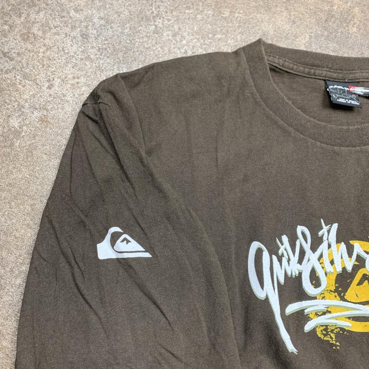 Quiksilver 00s brown graphic long sleeve tee