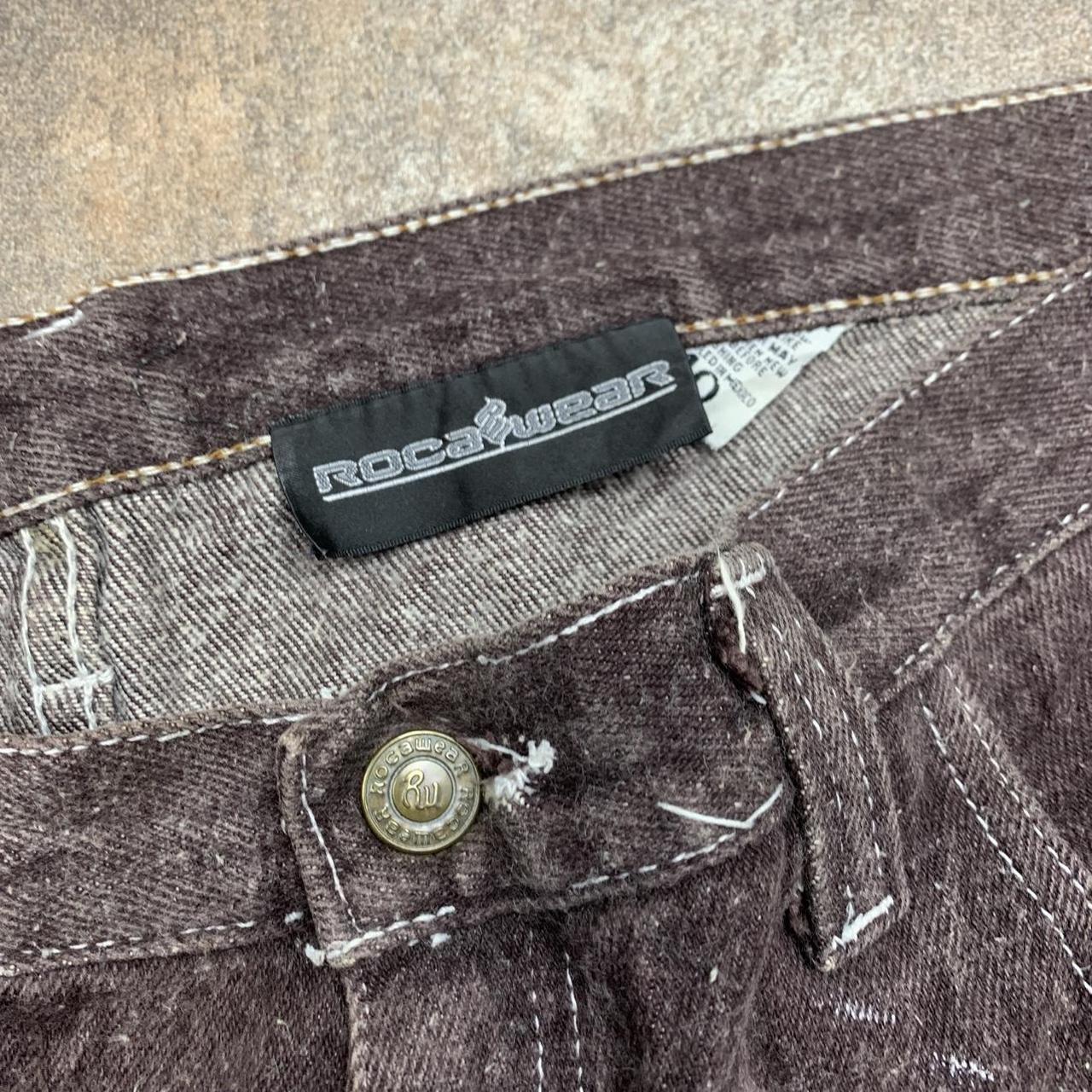 Rocawear 90s brown-purple carpenter baggy denim jorts