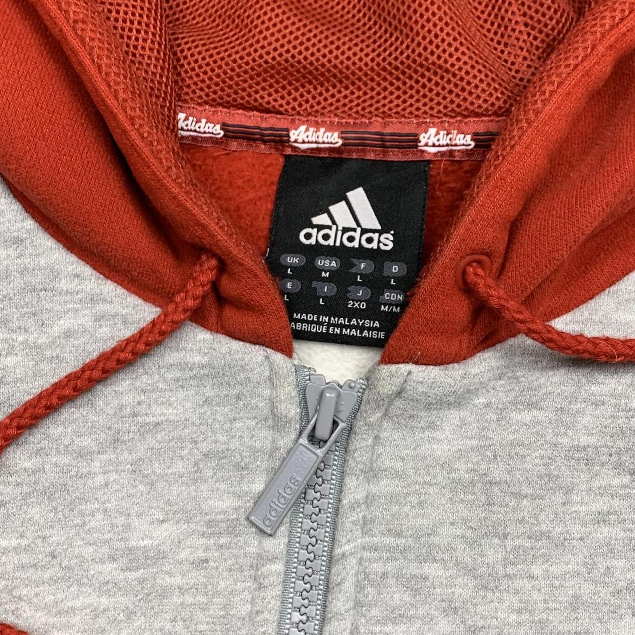 adidas red grey graphic zip hoodie