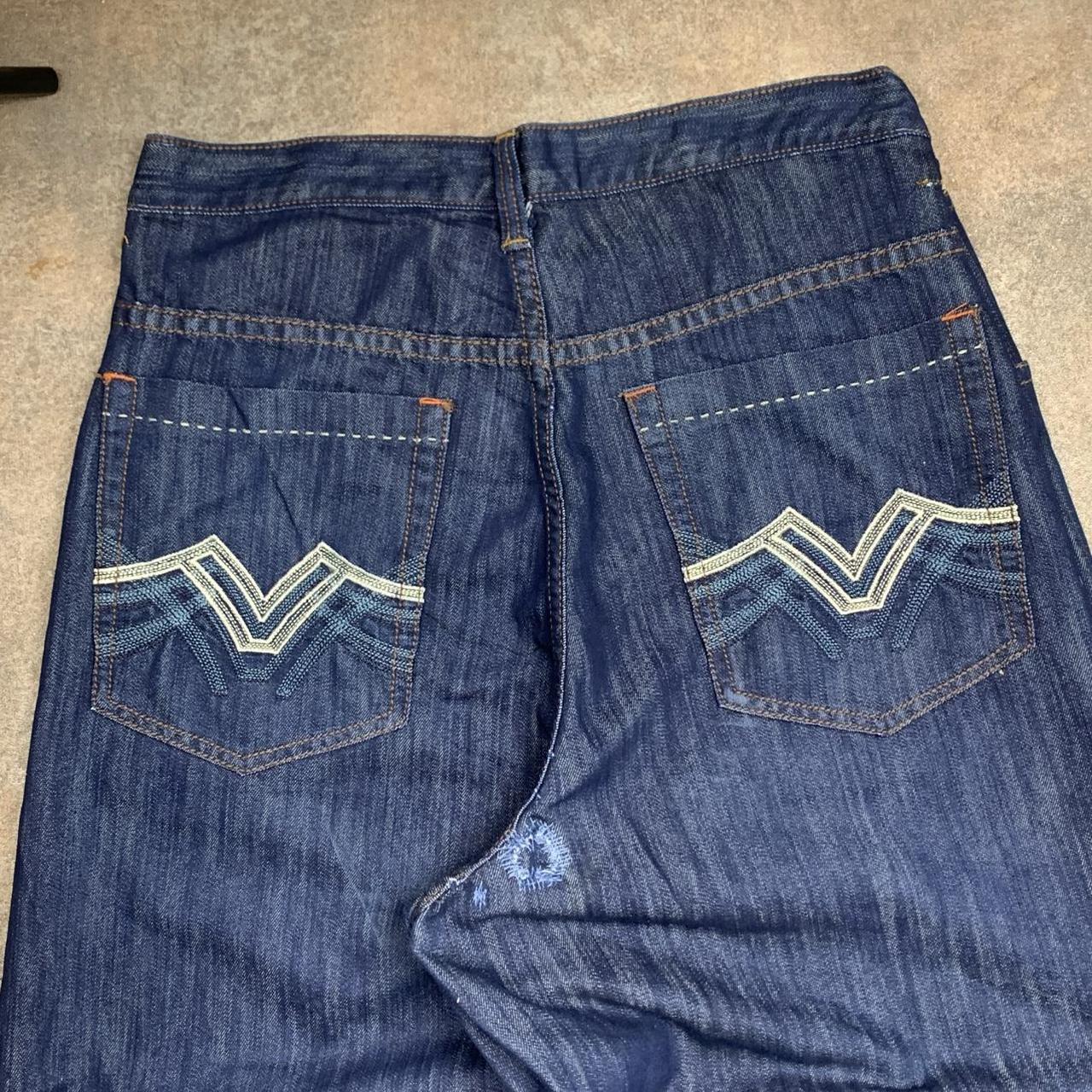 Southpole 00s baggy navy embroidered denim jeans