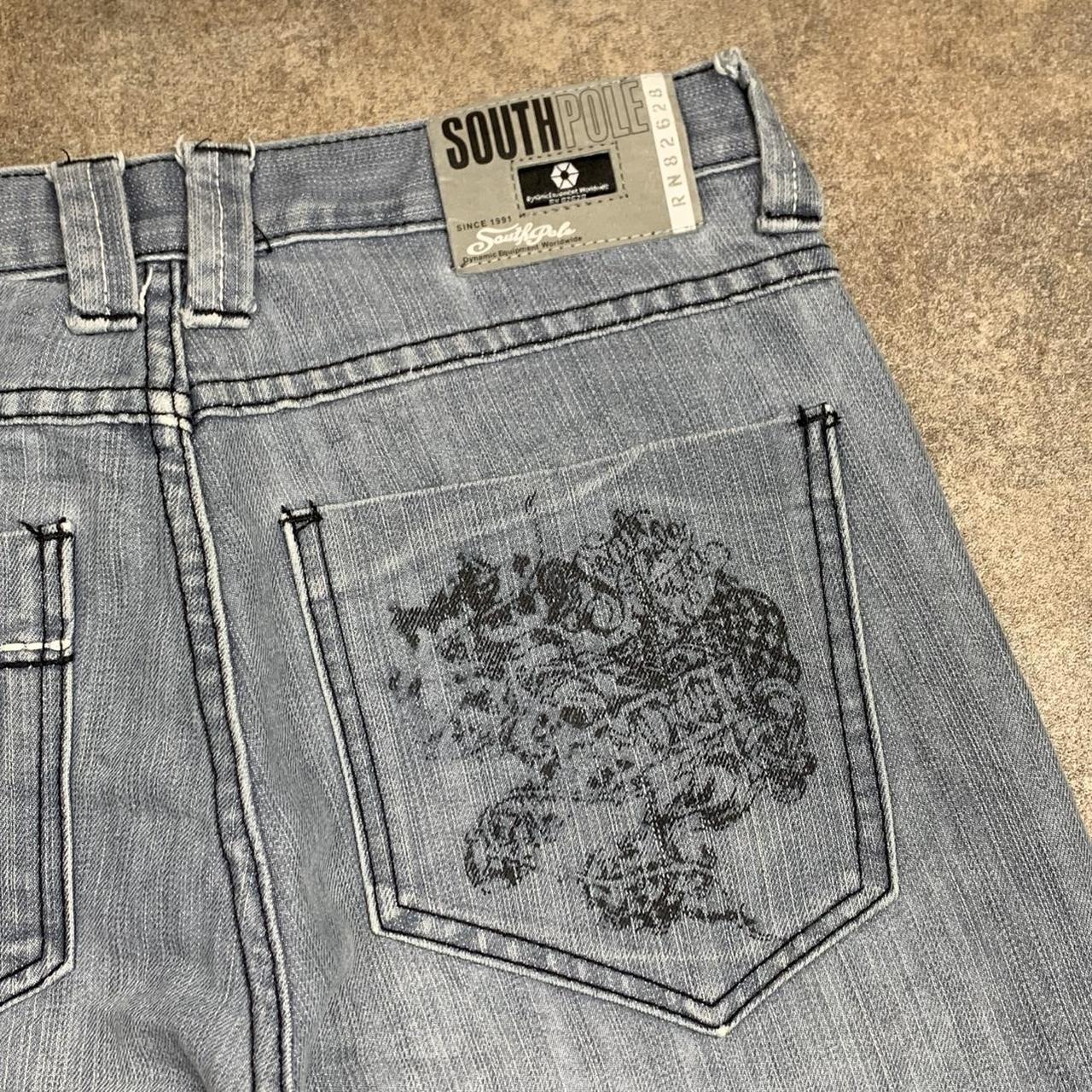 Southpole 00s baggy graphic grey denim jeans