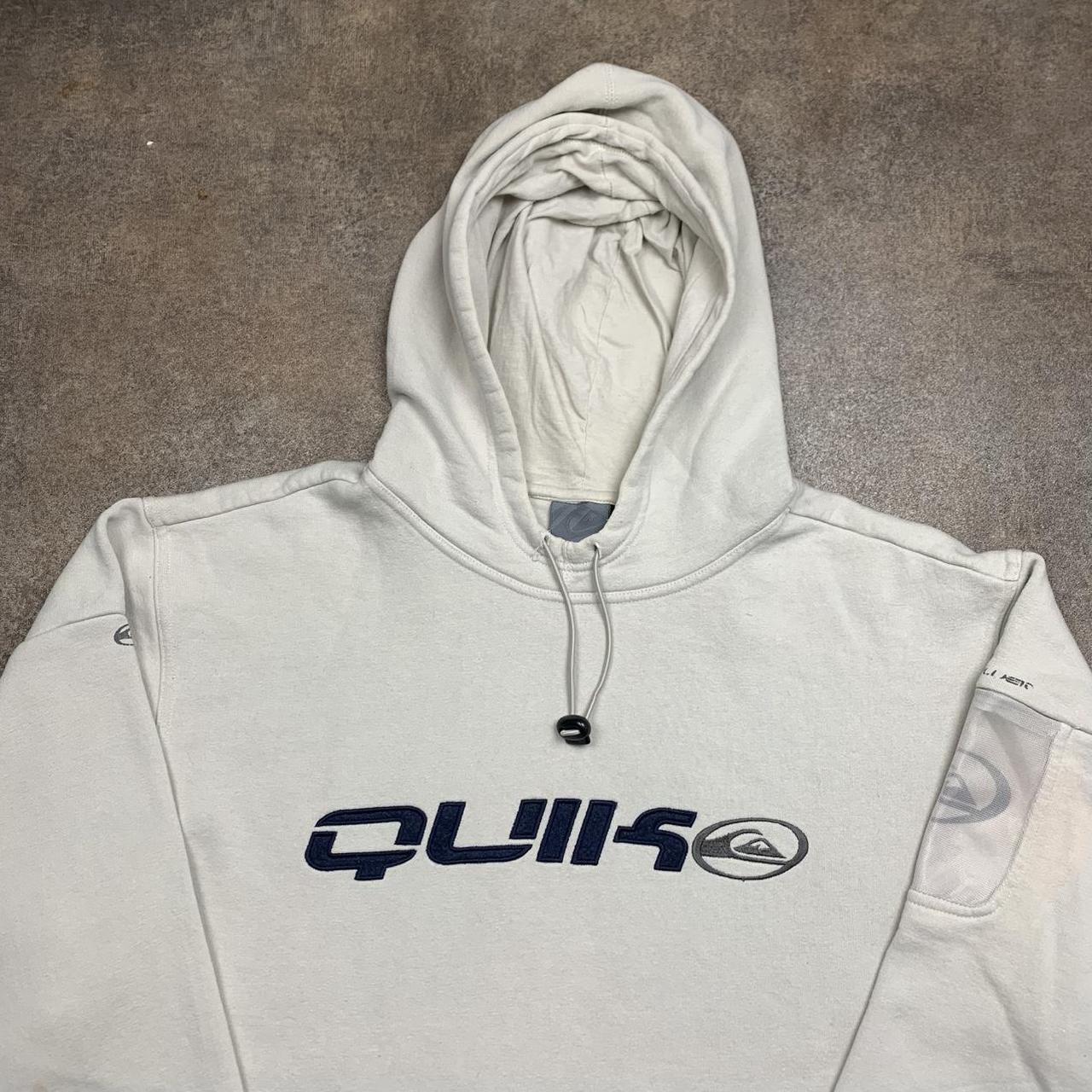 Quiksilver 00s graphic cream white hoodie