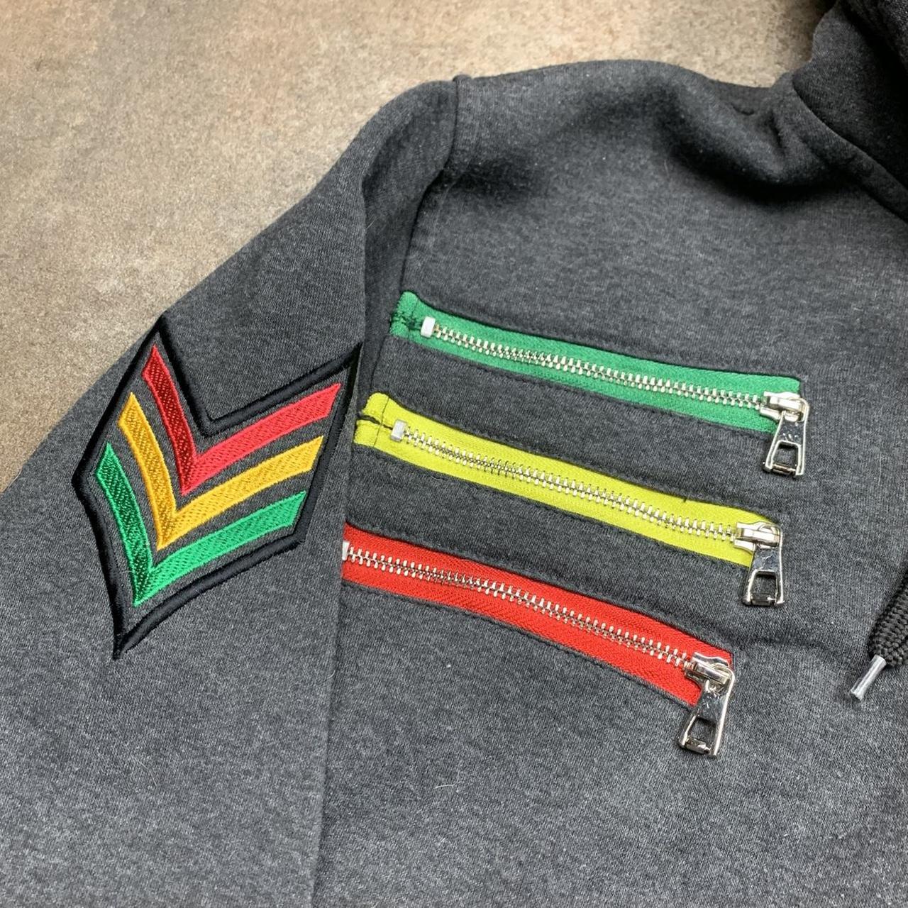 Raw Blue 00s grey rasta graphic tracksuit