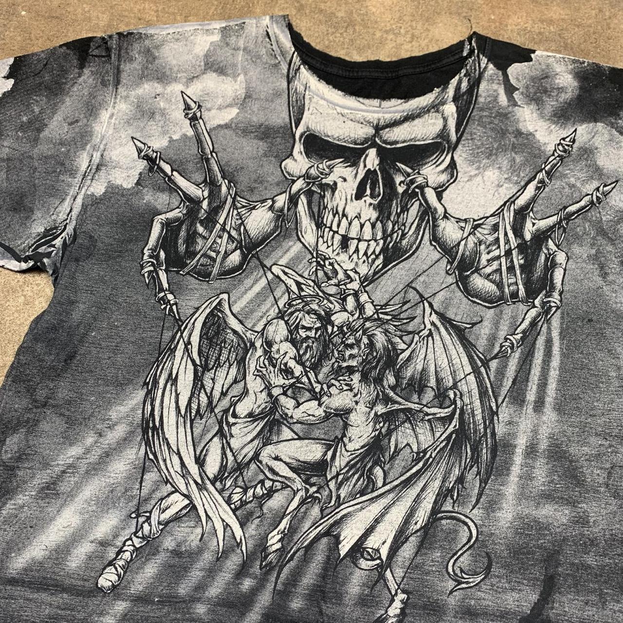 Affliction 00s black grey grunge graphic tee