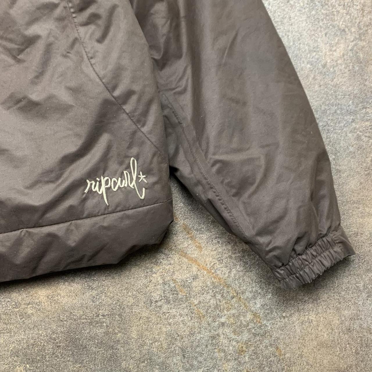 Rip Curl 00s brown ski fur hood graphic jacket