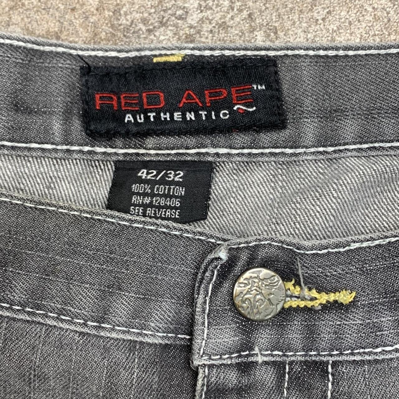 Red Ape 00s baggy graphic grey denim jeans