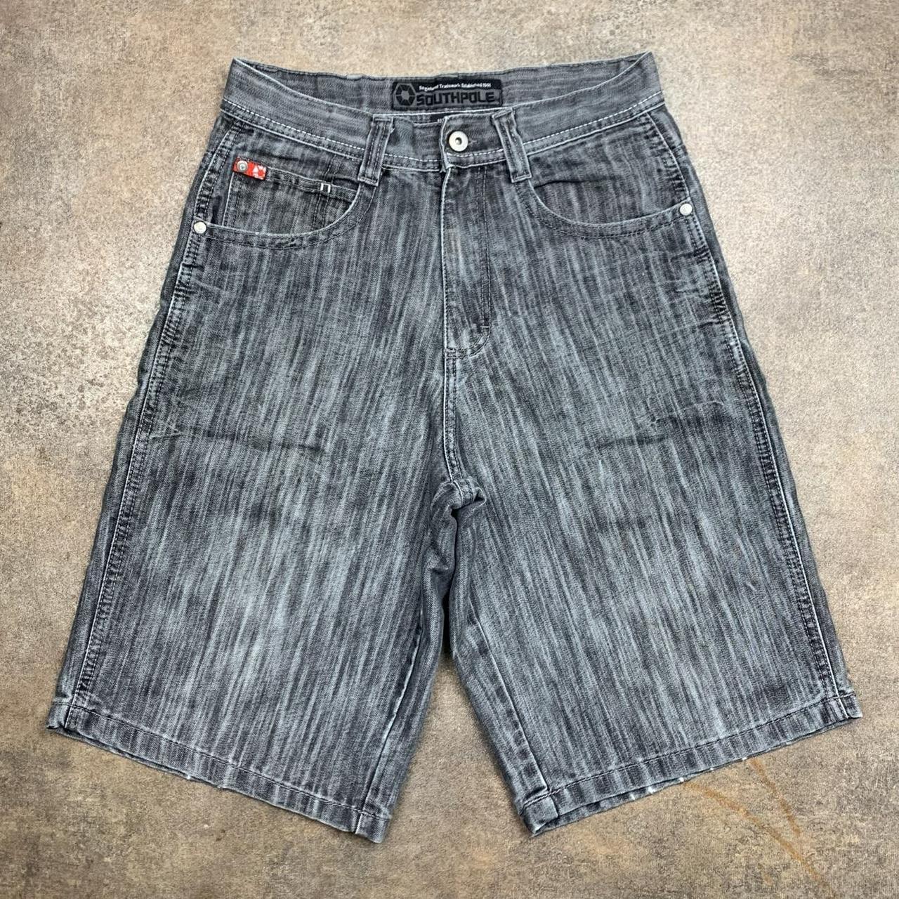 Southpole 00s red tab baggy black grey jorts