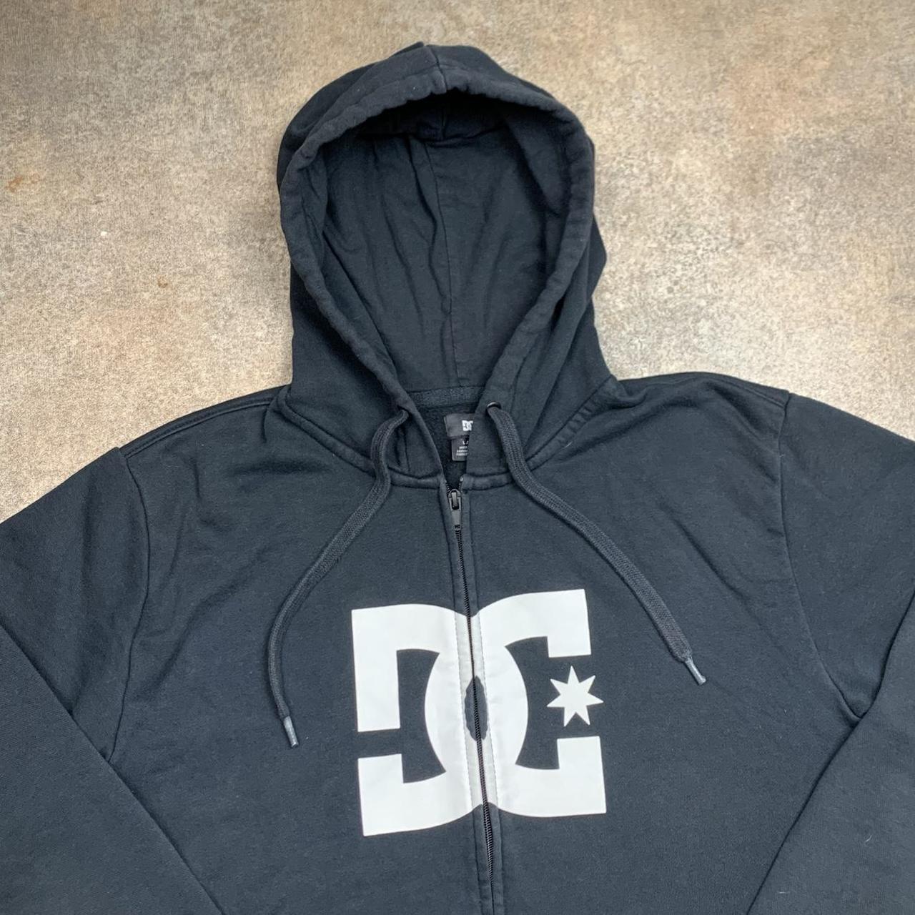 DC Shoes 00s black white graphic zip hoodie