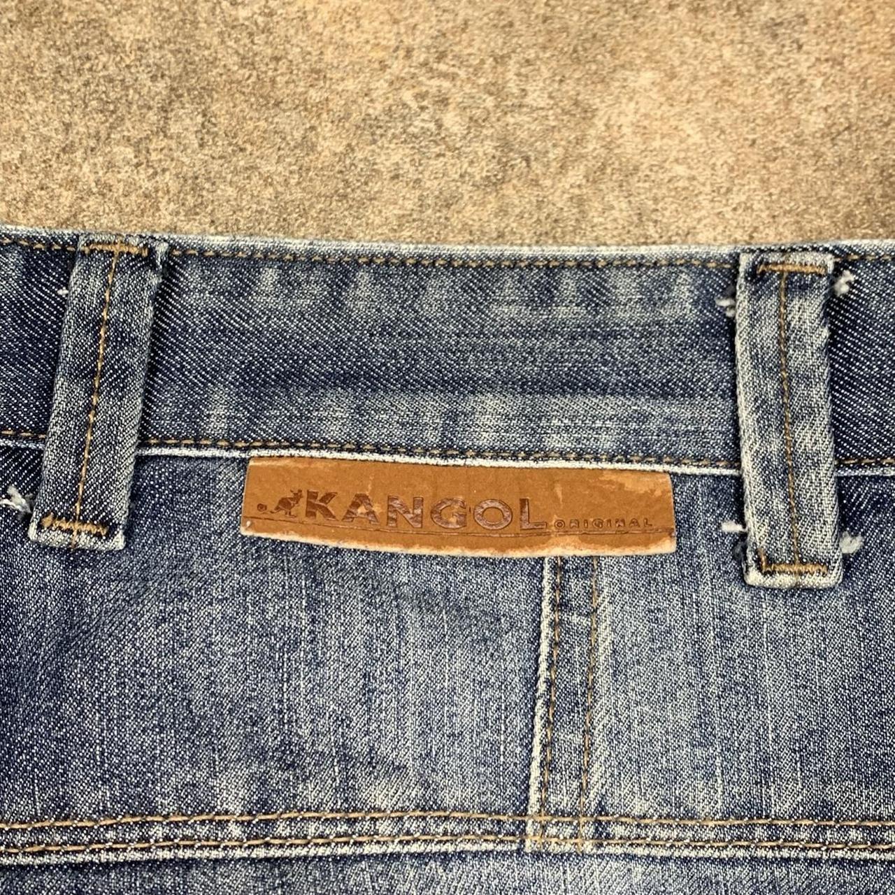 Kangol 00s denim baggy navy blue double knee jeans