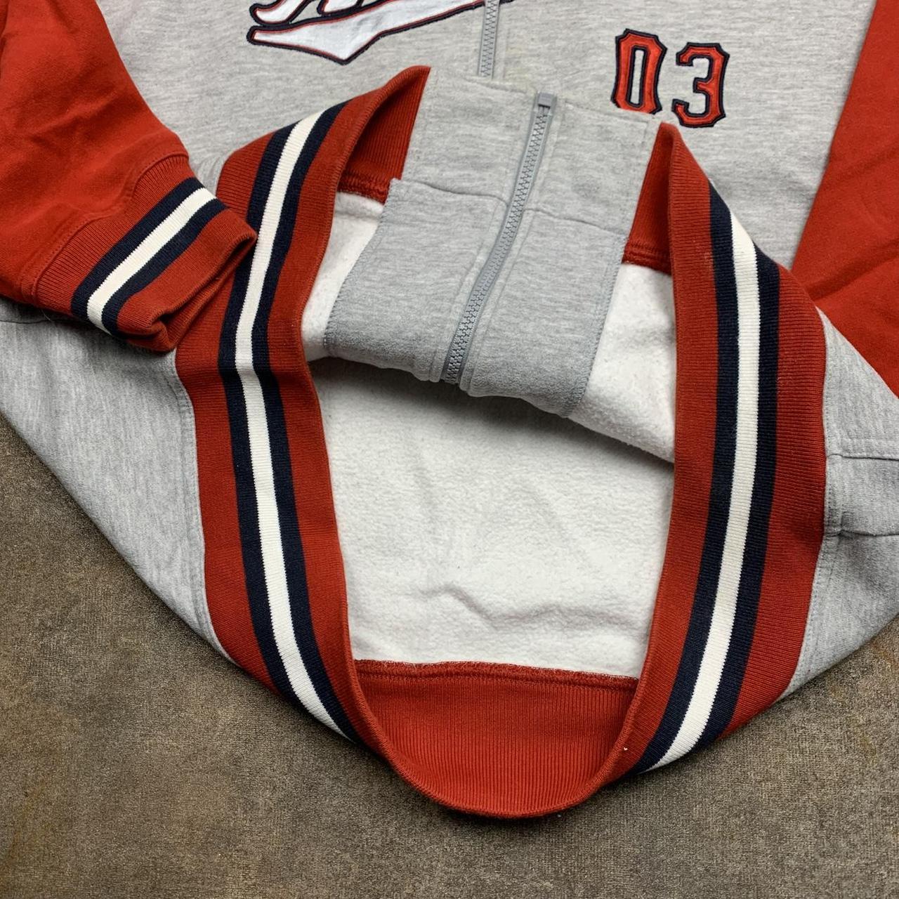 adidas red grey graphic zip hoodie