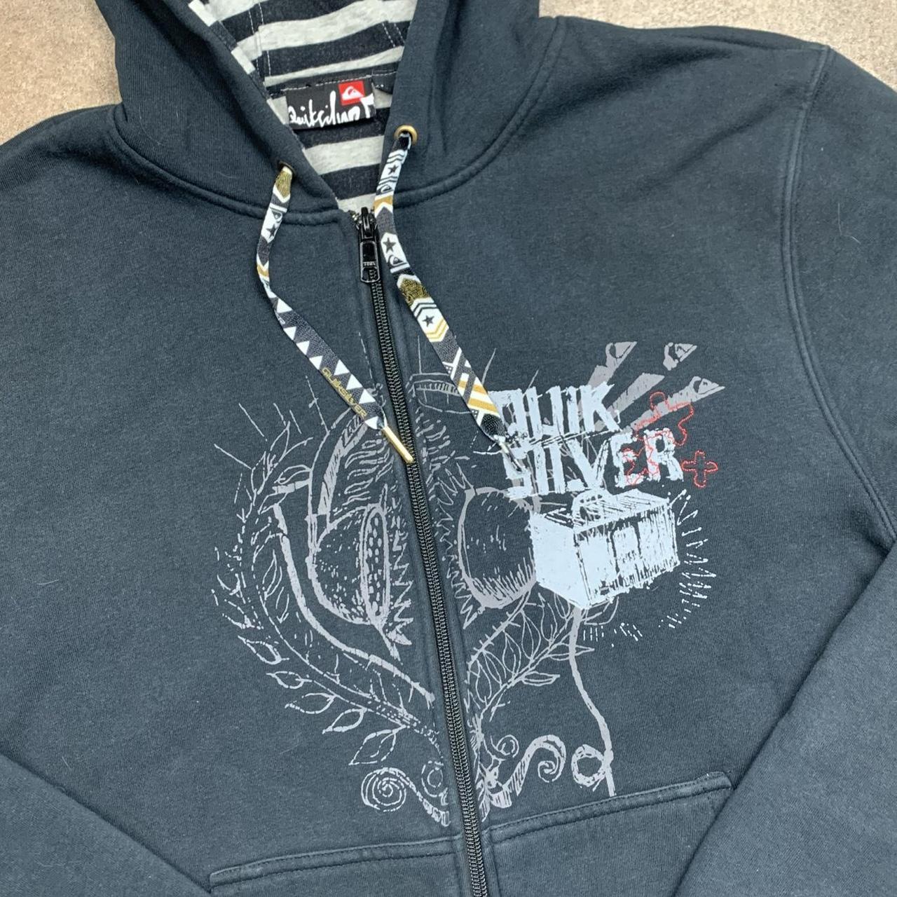 Quiksilver 00s reversible black white zip hoodie