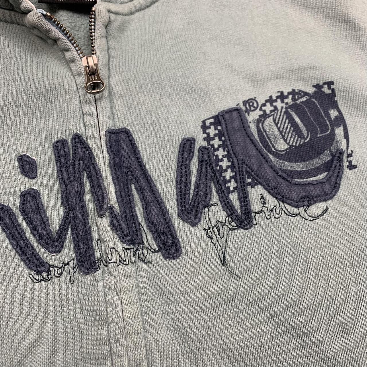 Animal 00s blue graphic cut and sew zip hoodie