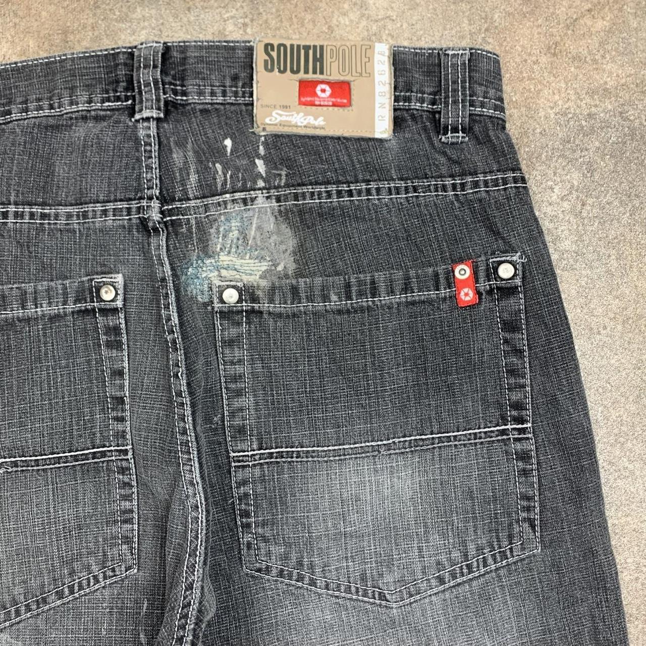 Southpole 00s red tab baggy black grey faded denim jeans