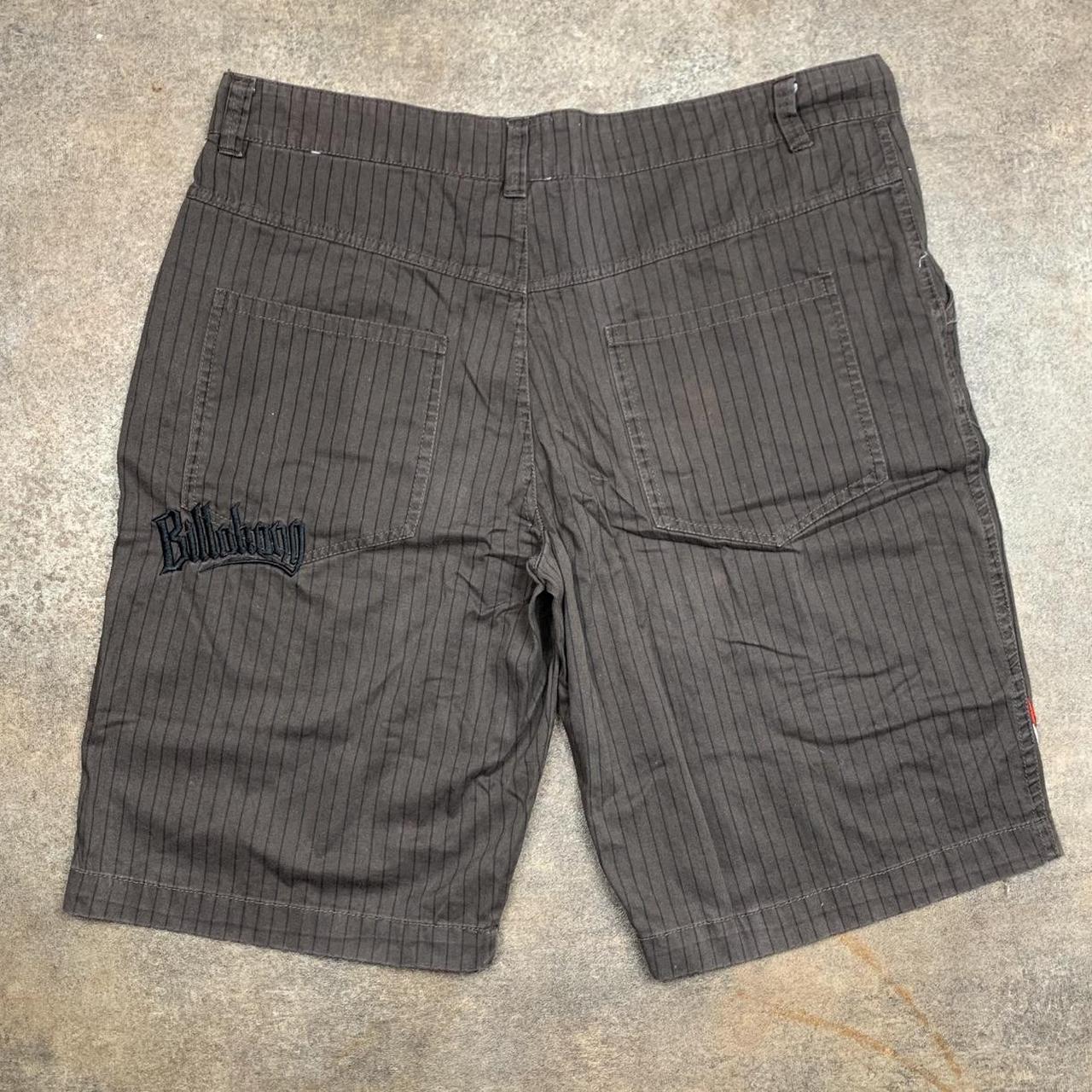 Billabong 00s brown striped graphic baggy shorts