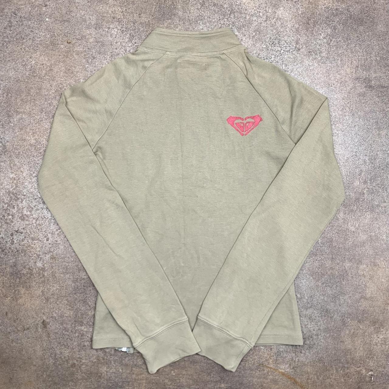 Roxy Life 90s graphic beige asymmetric zip jumper