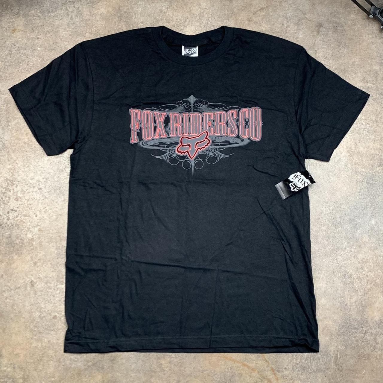 Fox Racing 00s black grunge graphic tee