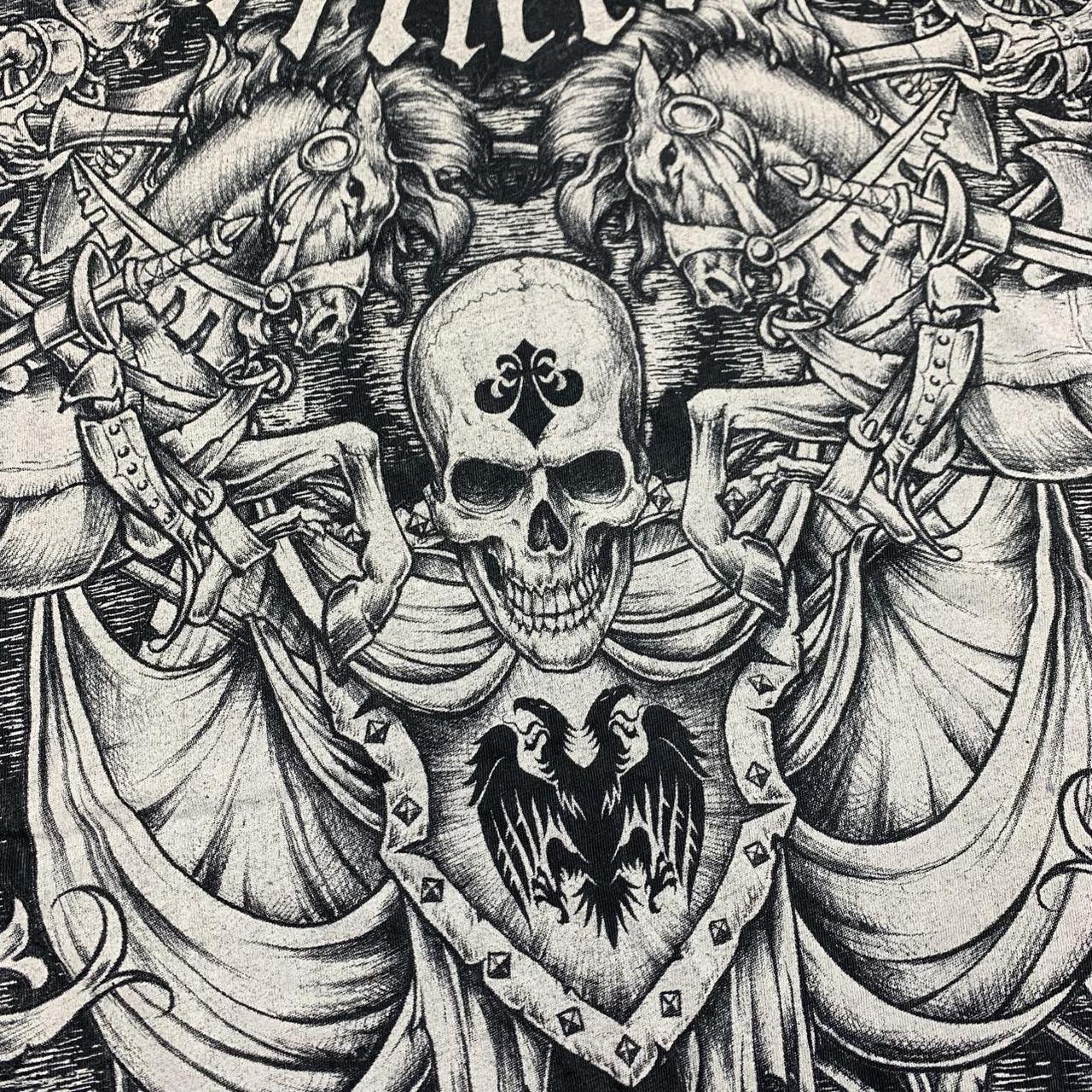 Affliction 00s graphic black white grunge tee