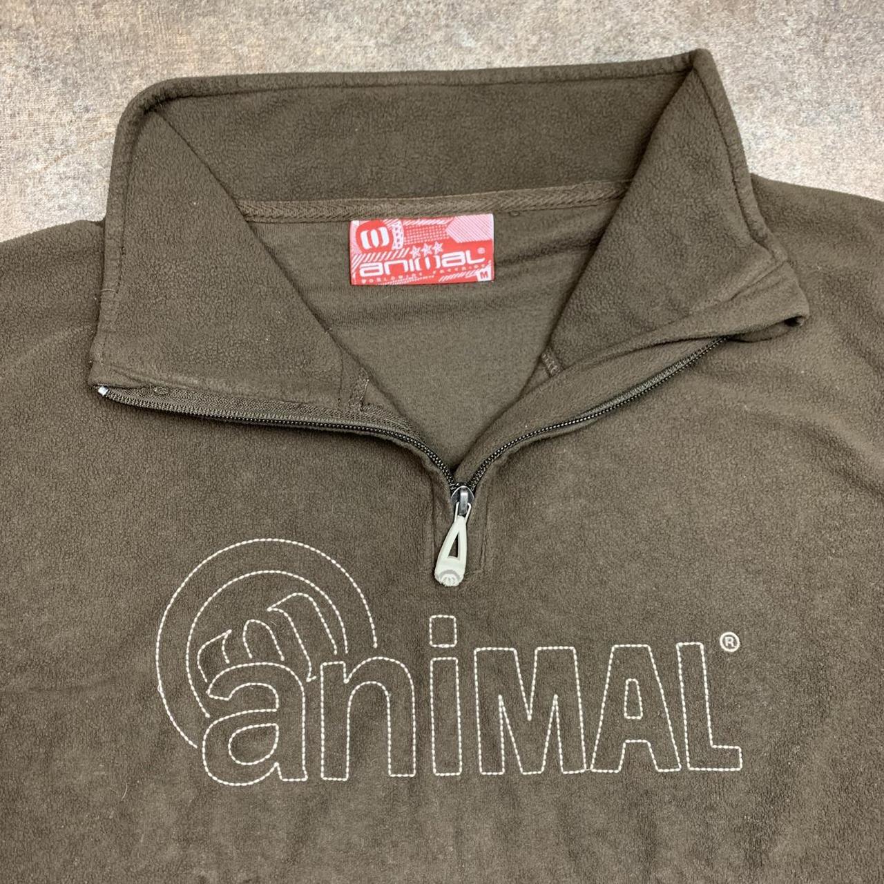Animal 00s graphic brown quarter zip fleece