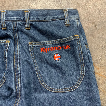 Kyrano UK 00s motorcycle flared lined jeans