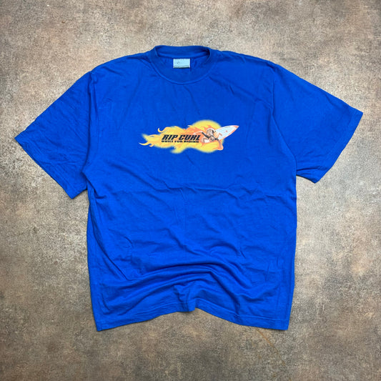 Rip Curl 00s navy blue flame graphic tee