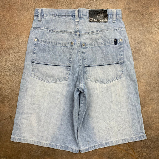 Southpole 00s light blue baggy denim shorts