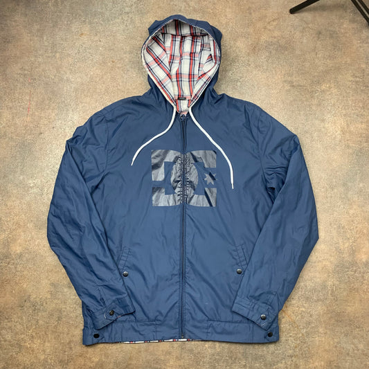 DC Shoes 00s plaid blue reversible hoodie
