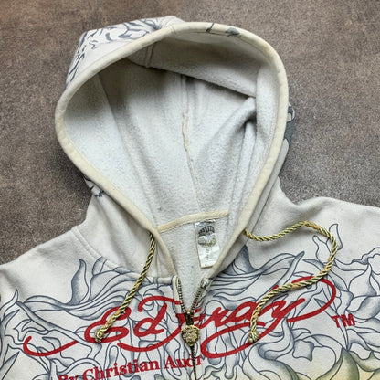 Ed Hardy 00s Christian Audigier studded graphic hoodie