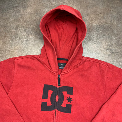 DC Shoes 00s red graphic zip hoodie