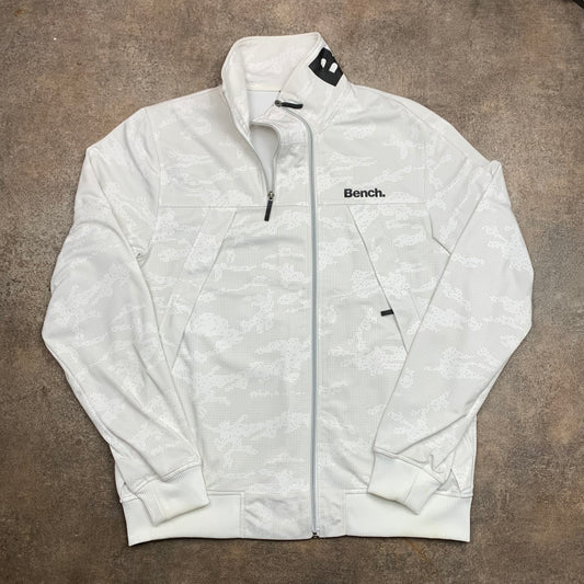 Bench 00s double zip white jumper