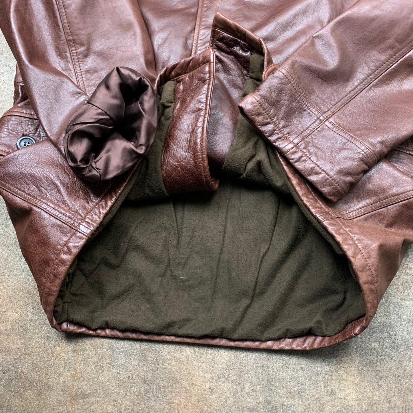 Armani Jeans 00s brown leather jacket (L)