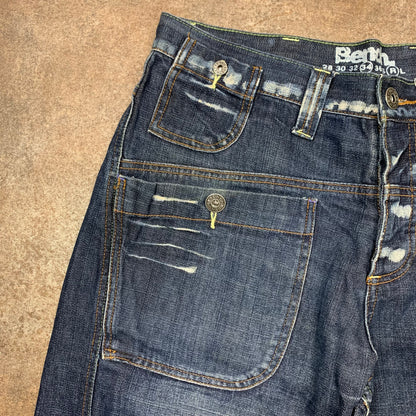 Bench 00s baggy faded navy jeans (34")