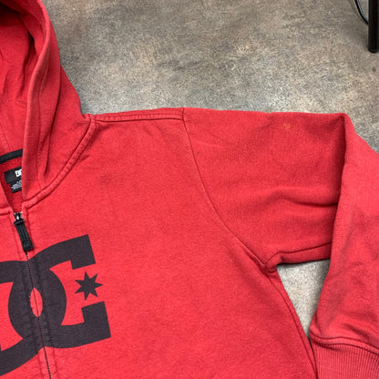 DC Shoes 00s red graphic zip hoodie