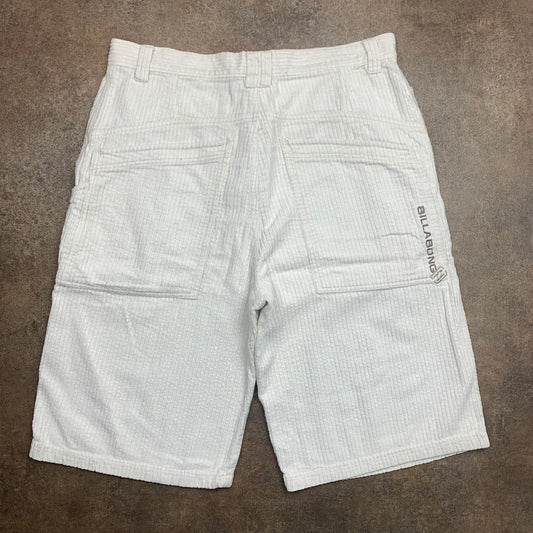 Billabong 00s white corduroy carpenter jorts