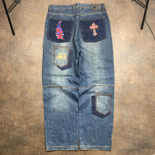 Phat Farm 00s baggy multipocket graphic jeans