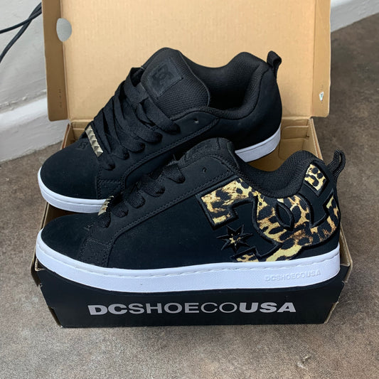 DC Shoes Court Graffik black leopard print chunky trainers