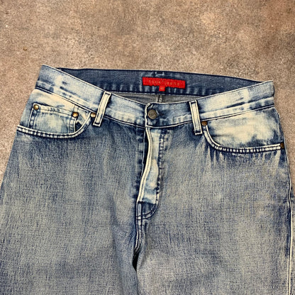 FCUK 00s flared baggy faded jeans (32")