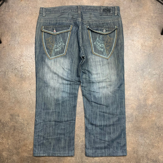 00s baggy grunge graphic jeans