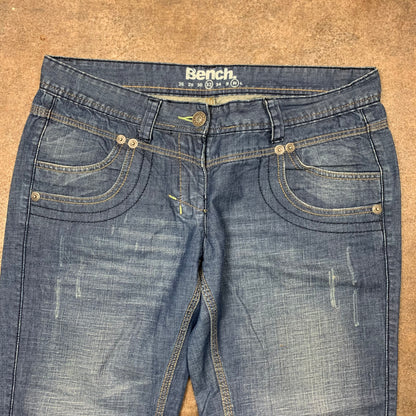 Bench 00s navy faded baggy jeans (32")