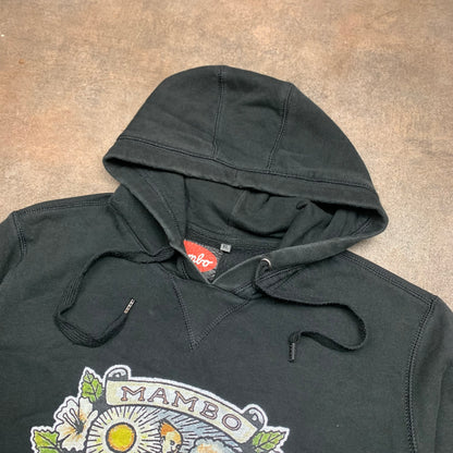 Mambo graphic black boxy hoodie
