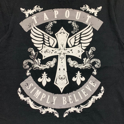 Tapout 00s black white grunge graphic tee