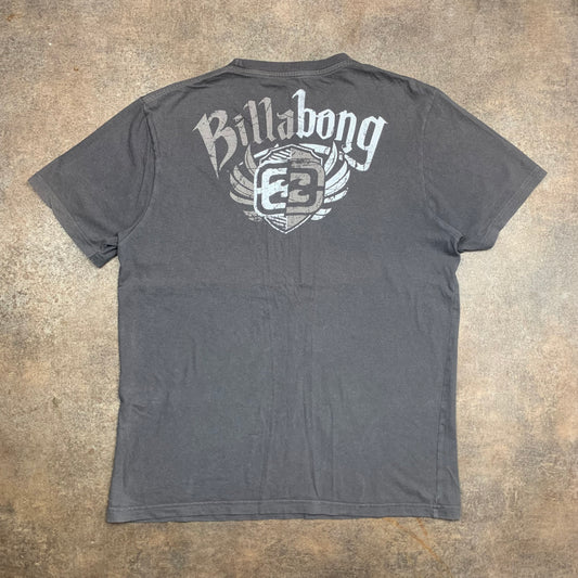 Billabong 00s grey surf graphic tee