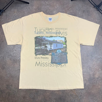 Elvis Presley 00s Gildan graphic cream beige tee