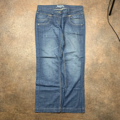 Bench 00s navy faded baggy jeans (32")