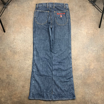 Kyrano UK 00s motorcycle flared lined jeans
