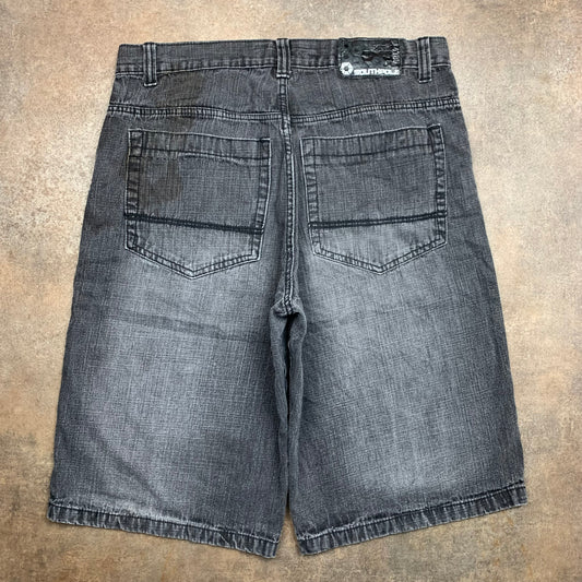 Southpole 00s black grey baggy jorts