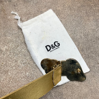 Dolce & Gabbana 00s gold buckle belt