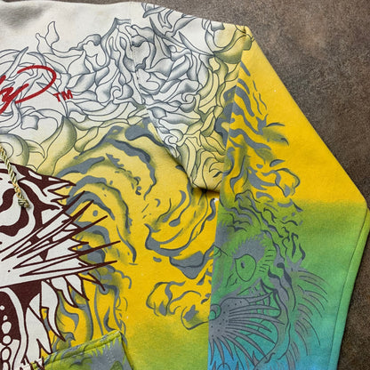 Ed Hardy 00s Christian Audigier studded graphic hoodie