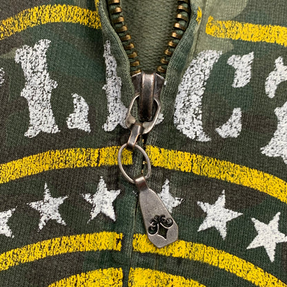 Affliction camo graphic khaki zip hoodie