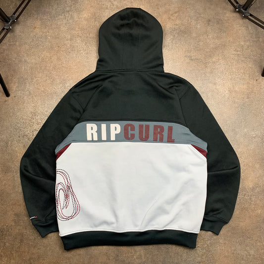 Rip Curl 00s black white graphic hoodie